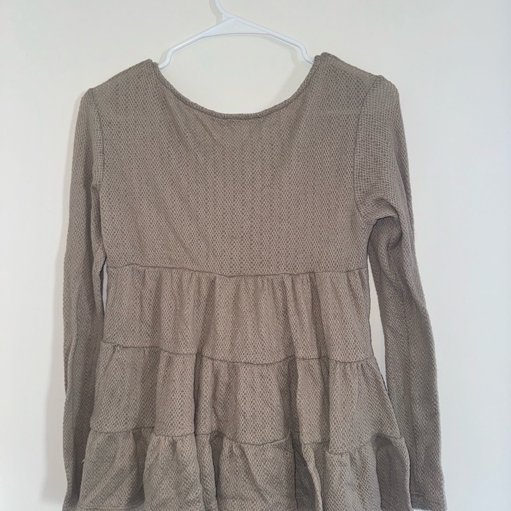 Altar'd State Tiered Long Sleeve Top - Tan - Picture 2 of 2